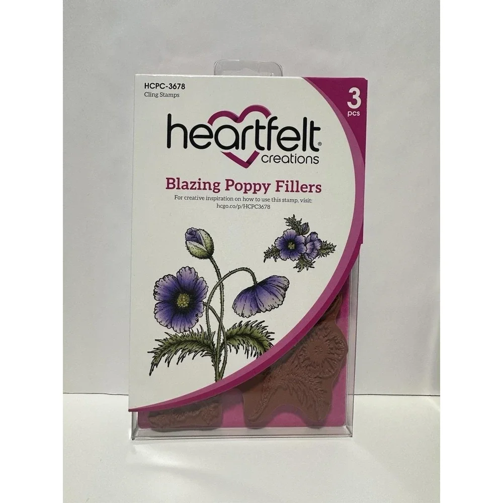 Heartfelt Creations Blazing Poppy Fillers/Poppy Stems Cling‎ Stamps 3678 367